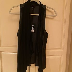Black Leather and cotton fabric vest. New with tag M